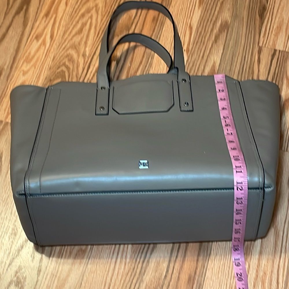 Ivanka Trump SoHo Leather Tote, work bag, Grey Taupe, Lg - Picture 11 of 16